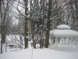 Gazebo Under Snow River Open